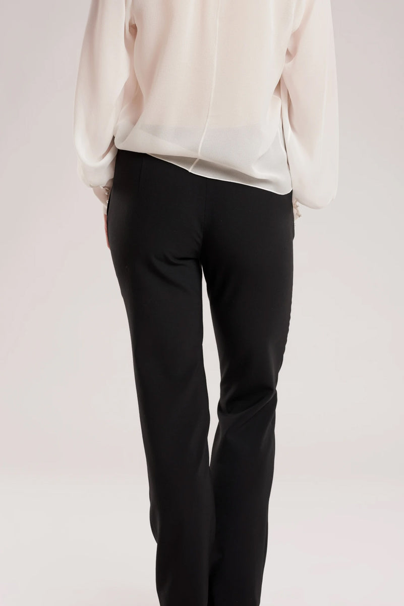 パンツ ENOF color straight pants black Black straight-leg pants I Workwear – GINTA