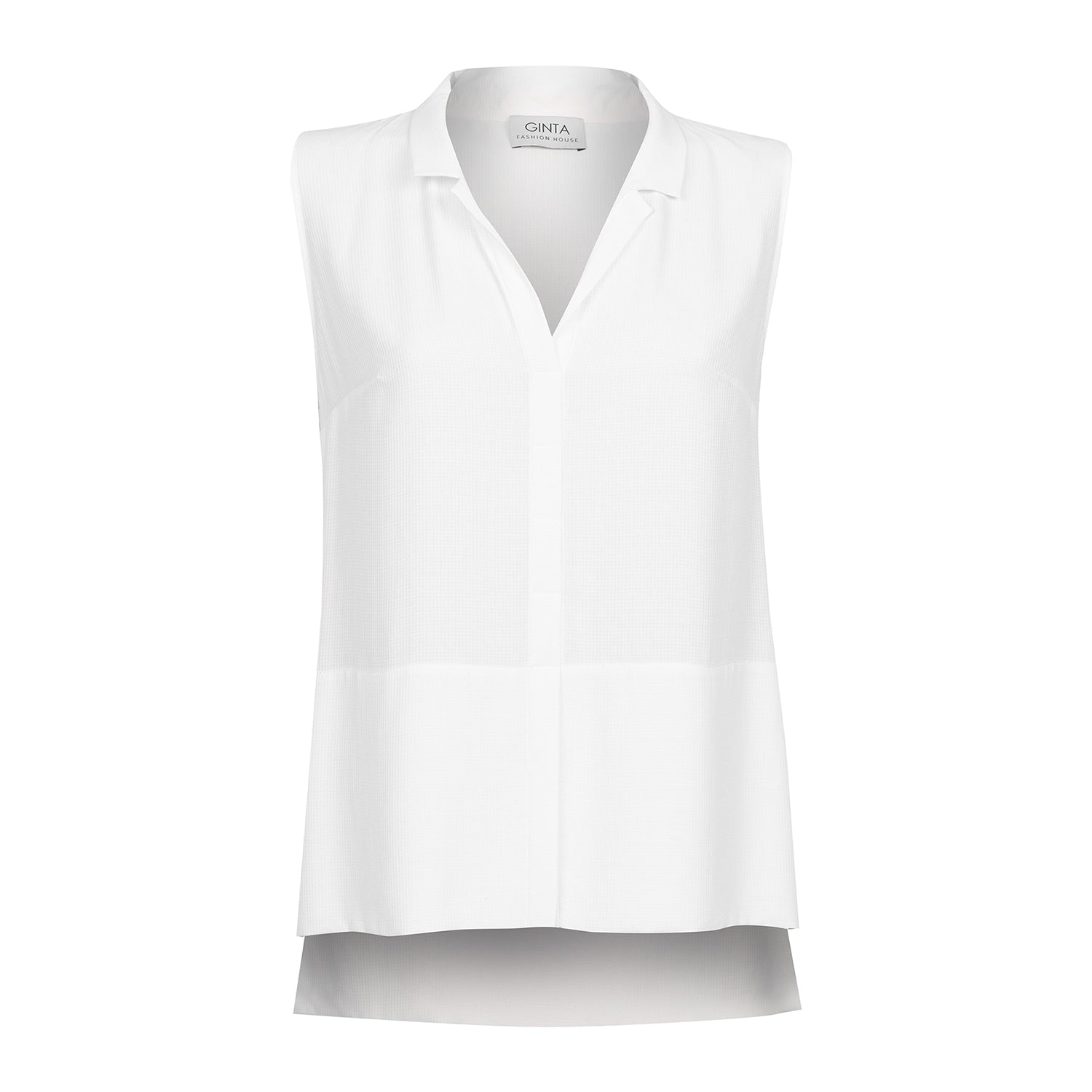 White asymmetric hem blouse