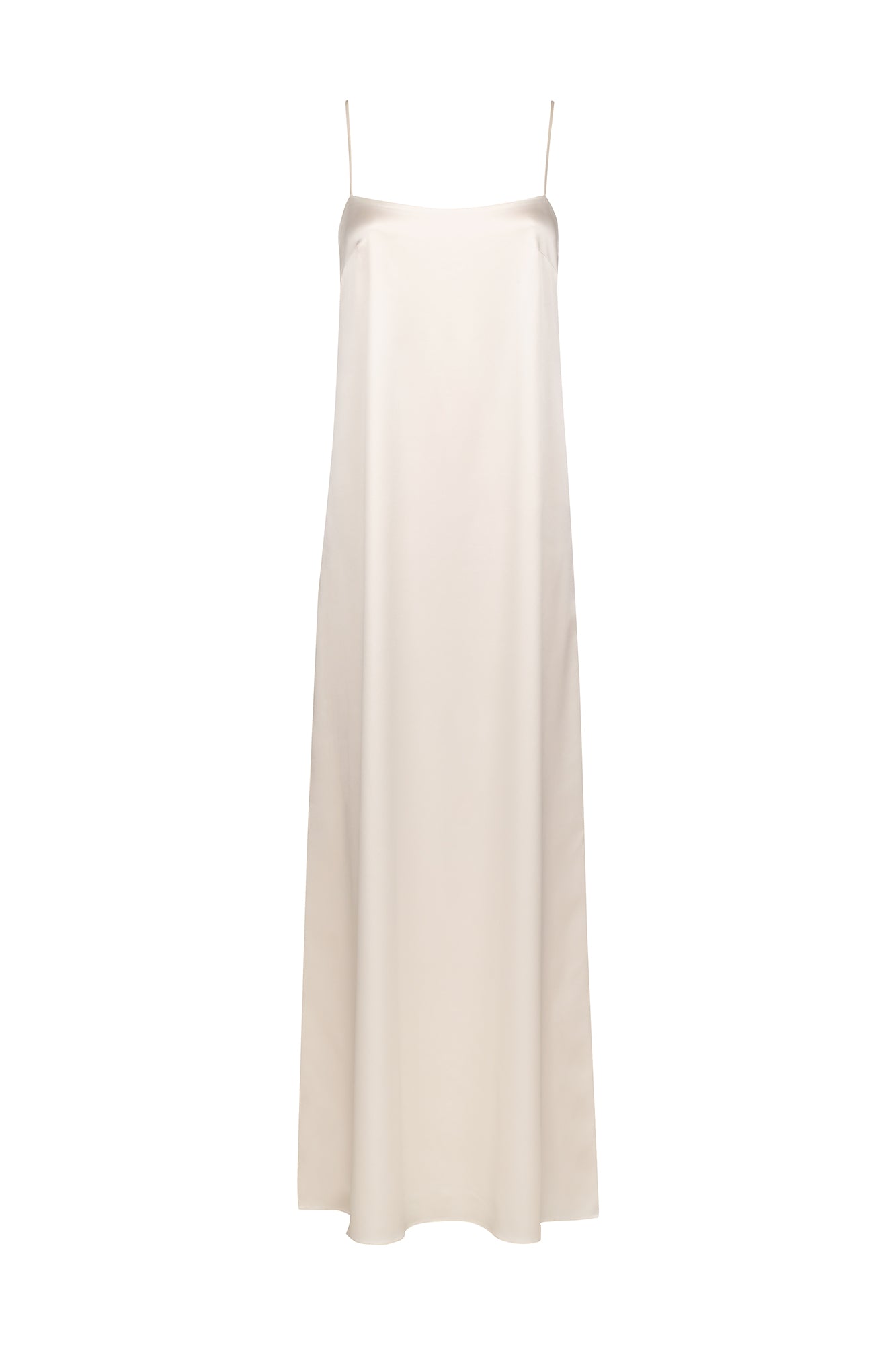 White Long Dress With Thin Straps