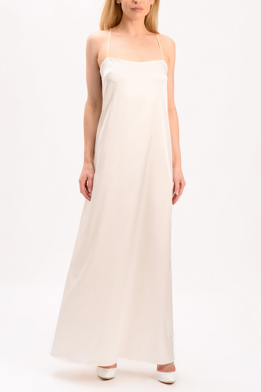 Long White Silk Dress