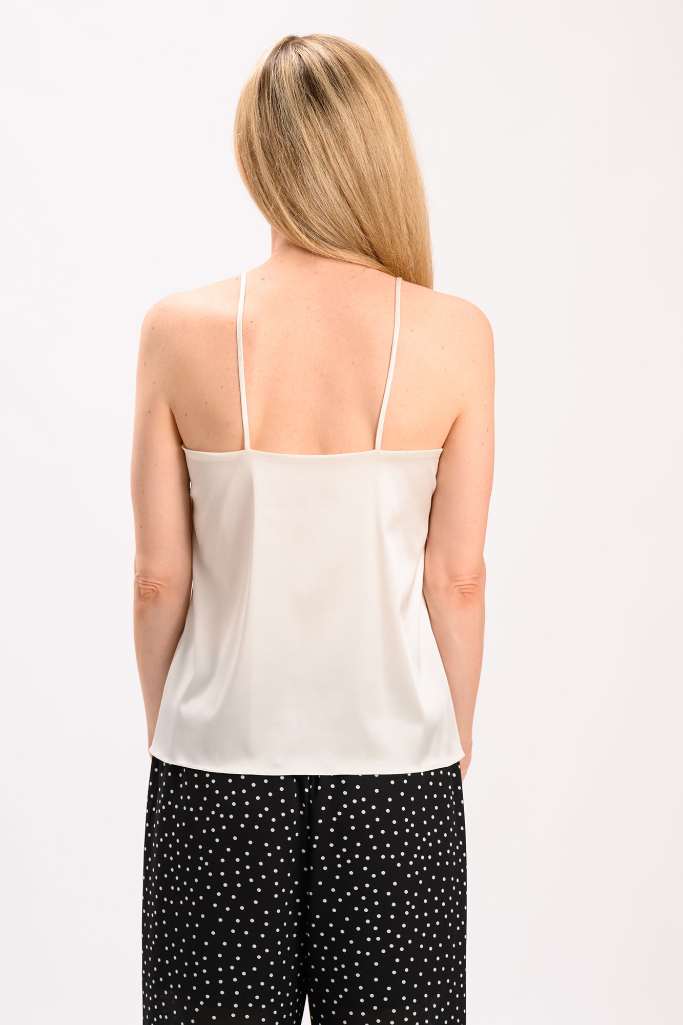 White Artificial Silk Camisole
