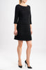 GINTA's little black dress is made from black tweed that is woven with silver yarns to add a subtle sparkle. 