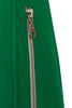 Tailored from green wool boucle, this dress has a full-length front zipper with two handy zip pockets.