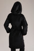 This alpaca-blend coat has a concealed front press fastening and a tie belt to keep it closed and define the waist.
