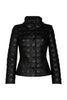The jacket is tailored from artificial leather. It follows the curve of your waist before cropping neatly at the hips. 